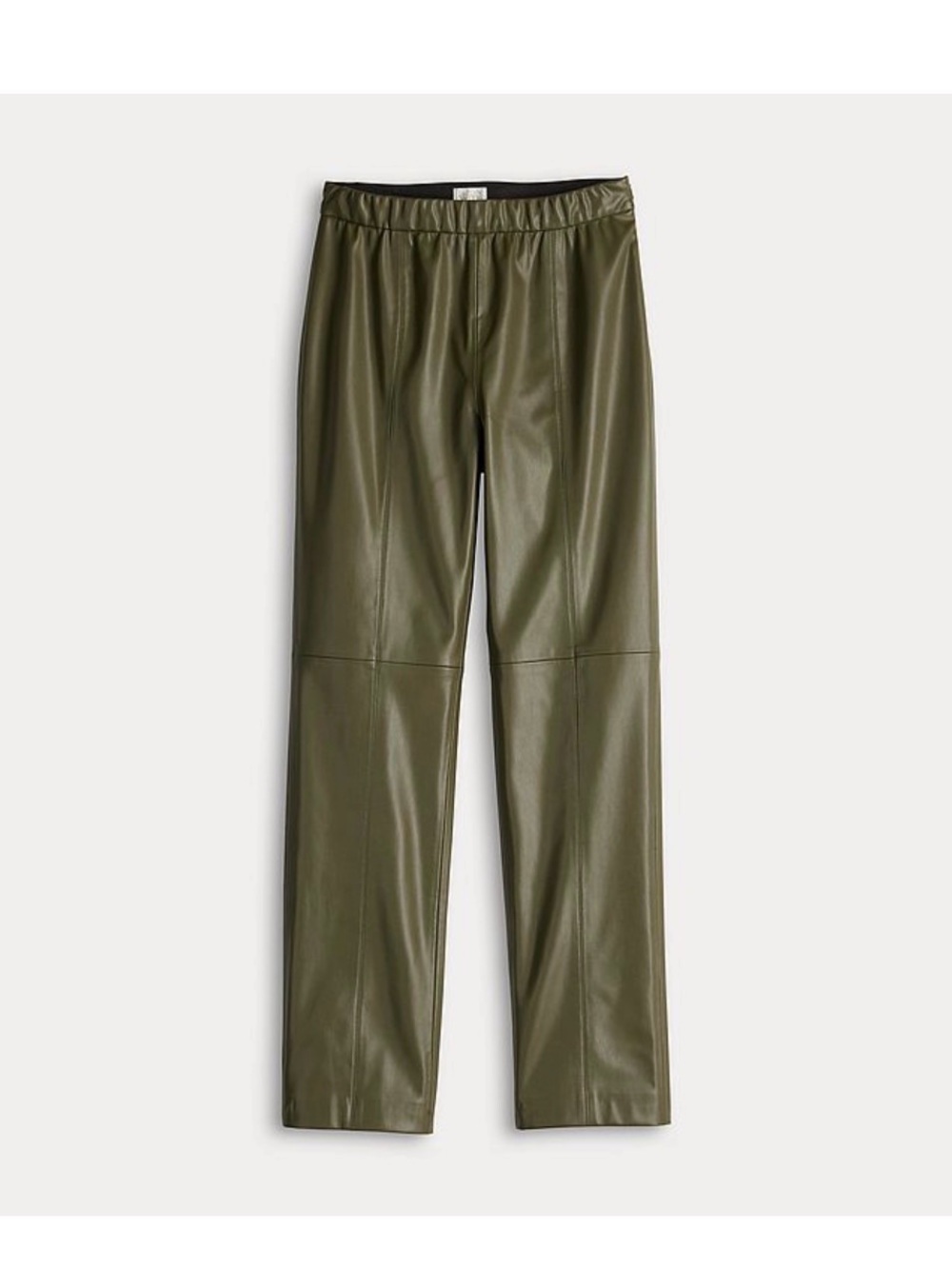 Women's Jaclyn Smith Pull-On Pants Olive Green Faux Leather NWOT